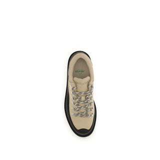 Beige Kalbsleder Schnürstiefeletten