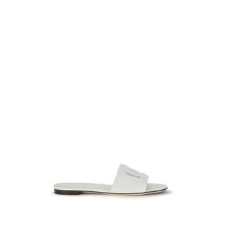 Weiße Kalbsleder-Sandalen (Bos taurus)