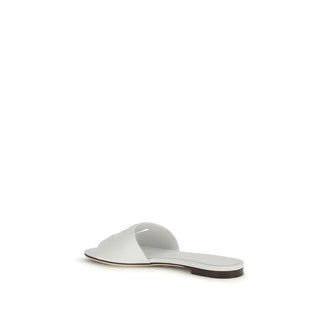 Weiße Kalbsleder-Sandalen (Bos taurus)