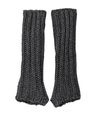 Guantes sin dedos de punto acrílico gris para calentar los brazos