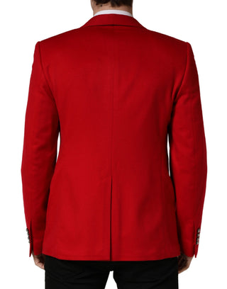 Blazer rojo de cachemira con un solo botón