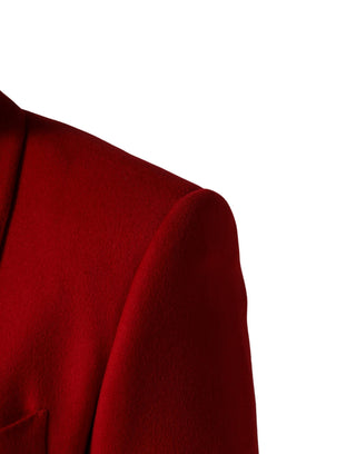 Blazer rojo de cachemira con un solo botón