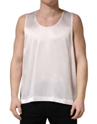 Ärmelloses Tank-Top aus weißem Satindesign