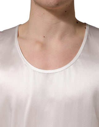 Ärmelloses Tank-Top aus weißem Satindesign