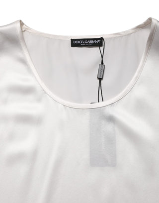Ärmelloses Tank-Top aus weißem Satindesign