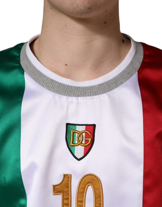 Camiseta sin mangas multicolor con logo DG de satén Italia