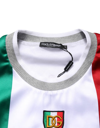Camiseta sin mangas multicolor con logo DG de satén Italia