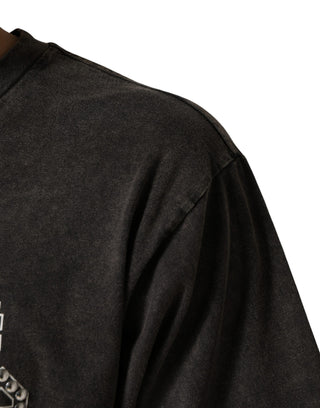 Graues T-Shirt für Herren mit Rundhalsausschnitt und Logo-Verzierung
