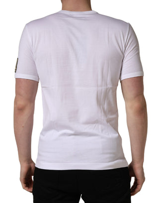 Weißes DG King Royal Crew Neck Baumwoll-T-Shirt