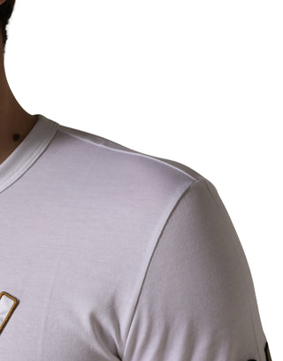 Weißes DG King Royal Crew Neck Baumwoll-T-Shirt