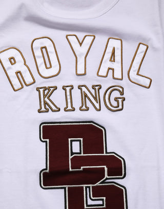 Weißes DG King Royal Crew Neck Baumwoll-T-Shirt