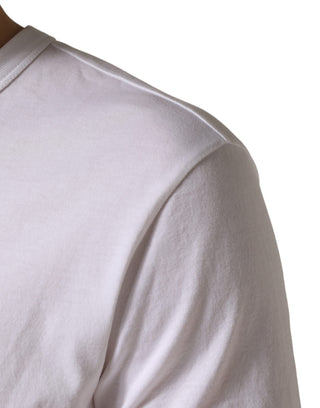 Weißes DG Kirschen Baumwoll-Rundhals-T-Shirt