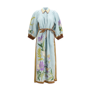 Multicolor Linen Casual Dress