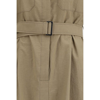Beige Cotton Casual Dress