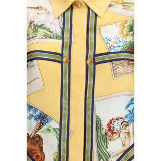 Zweifarbige Seidenbluse