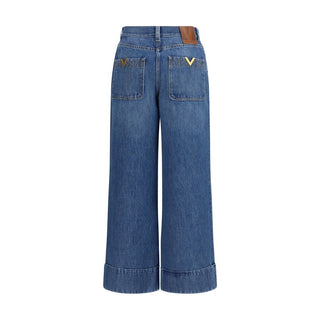 Jeans azules de algodón denim