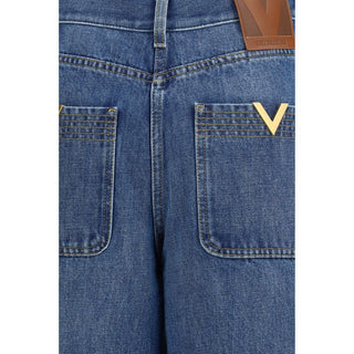 Jeans azules de algodón denim