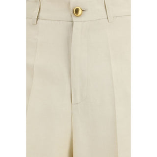 Beige Viskose Freizeithose