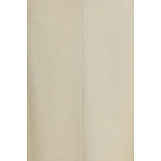 Beige Linen Midi Skirt