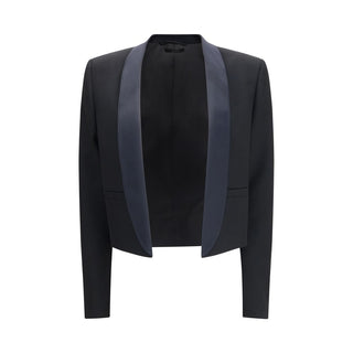 Schwarze Wolljacke