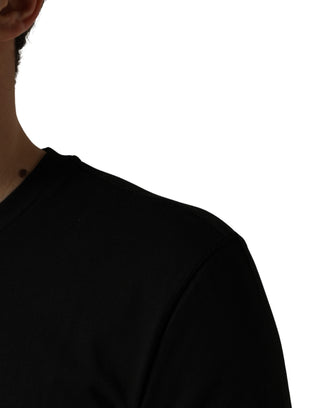 Camiseta Negra de Hombre de Algodón DG London con Cuello Redondo  