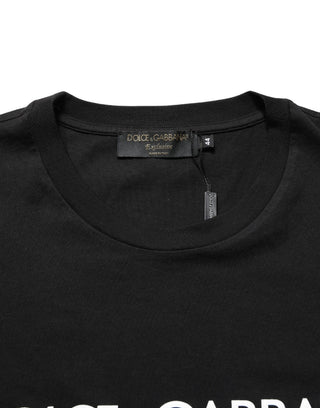 Camiseta Negra de Hombre de Algodón DG London con Cuello Redondo  