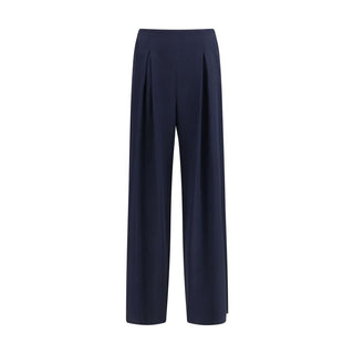 Blaue Freizeithose aus Seide