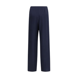 Blaue Freizeithose aus Seide