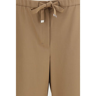 Brown Wool Oves Aries Flared Pants