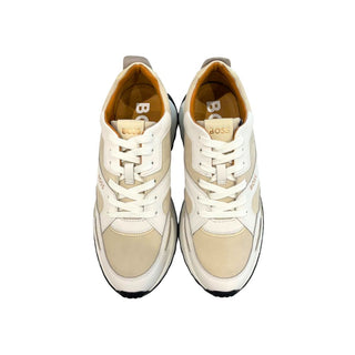 Zapatilla para hombre de cuero blanco