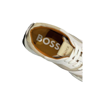Zapatilla para hombre de cuero blanco