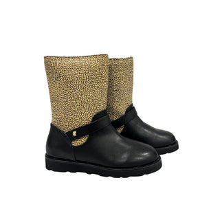 Beige Leather Women Boot