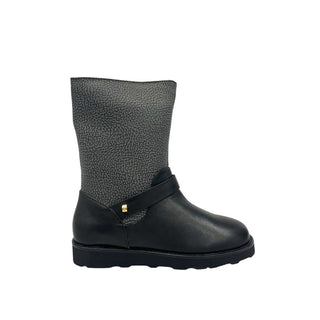Botas de cuero gris para mujer