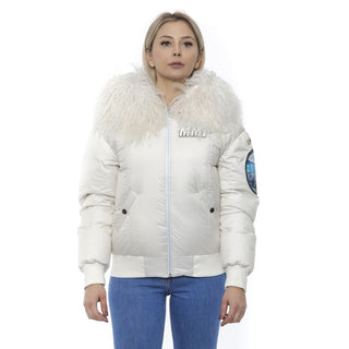 Damen Bomberjacke aus weißem Polyester
