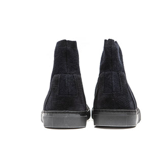 Blue Leather Womens Ankle Boot
