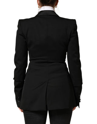 Black Wool Single Breasted Blazer Jacket