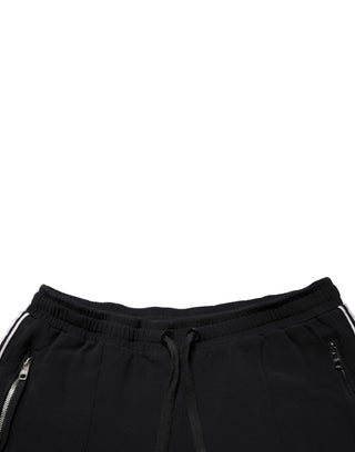 Black Viscose Mid Waist Cropped Women Pants