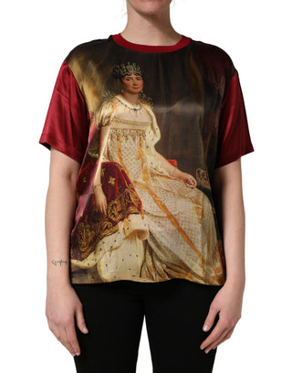 Königsrote Krone Kleid Königin Gemälde Seiden-T-Shirt