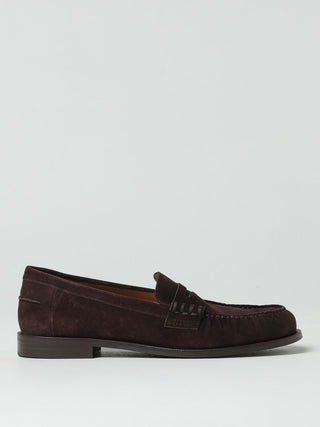 Mocasines marrones de ante y cuero sin cordones  