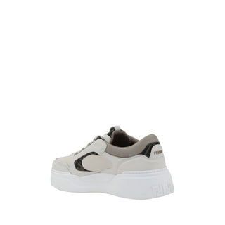 Weiße Kalbsleder Bos Taurus Low-Top-Sneaker