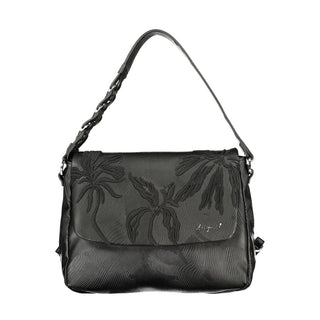 Black Polyurethane Women Backpack
