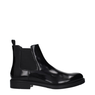 Schwarze Leder-Stiefeletten