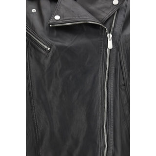 Chaqueta de cuero de cordero negra