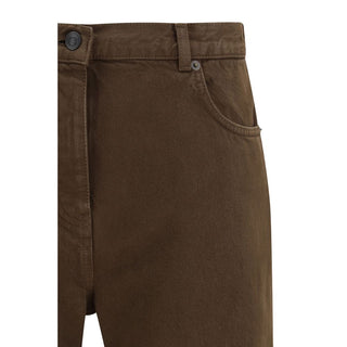 Braune Baumwoll-Jeans mit geradem Bein