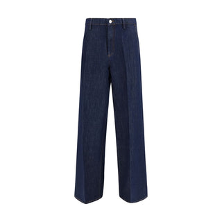 Blaue Baumwolljeans