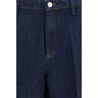 Jeans azules de algodón denim