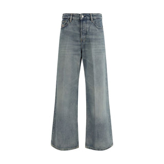 Jeans de algodón azul de corte relajado  
