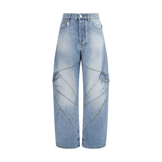 Jeans azules de algodón denim