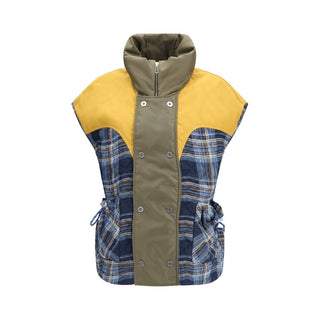 Blue Polyamide Sleeveless Jacket
