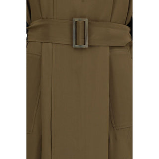 Bicolor Silk Trench Coat